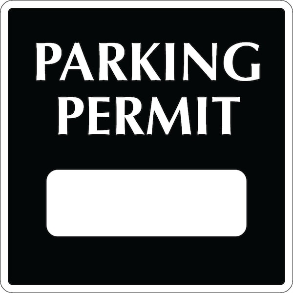 Lustre-Cal Repositionable Parking Permit Black 3in x 3in Square 1 Blank No Pad, 50PK 253743Py1KSq0000 - main